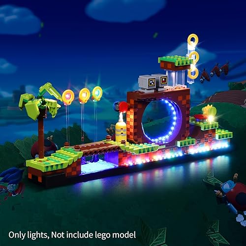 Miniatura 4 de Kit de luz para Lego Ideas The Hedgehog Green Hill Zone 21331, innovador kit de iluminación LED, diseño de luz compatible con el modelo de bloques