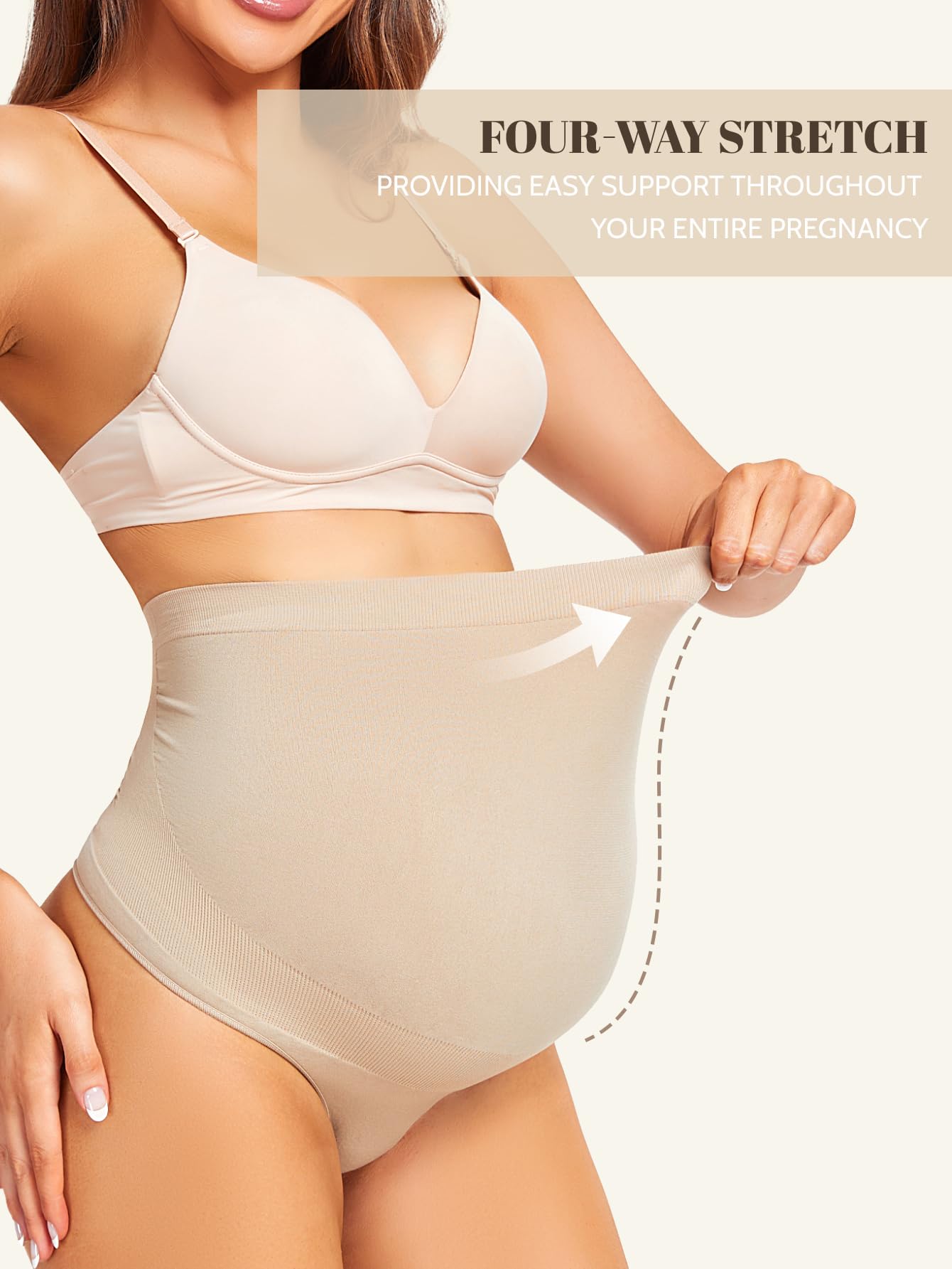 Lot de 5 strings de maternité pour femme, sous-vêtements gainants de grossesse, soutien du ventre, culottes sans couture pour femmes enceintes