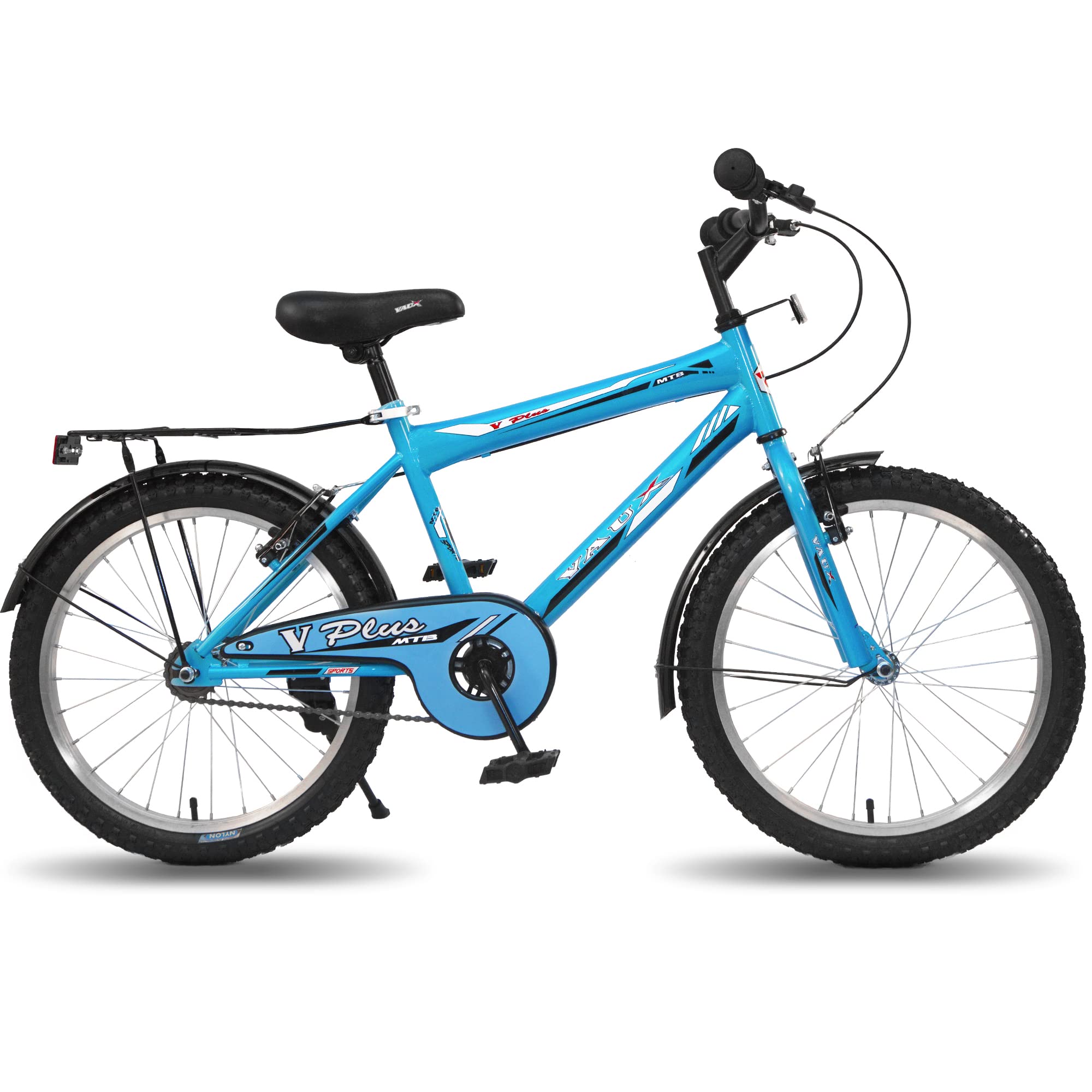 Vaux Plus 20T Cycle for Boys with Carrier, Cycle for Kids for 5-8 Years Age with Hi-Ten Steel Frame, V-Brakes, Alloy Rims, Ralson Tubular Tyres, Bicycle for Kids with Height 3ft 6inch+ (Blue) (B079RJC37J) Amazon Price History, Amazon Price Tracker