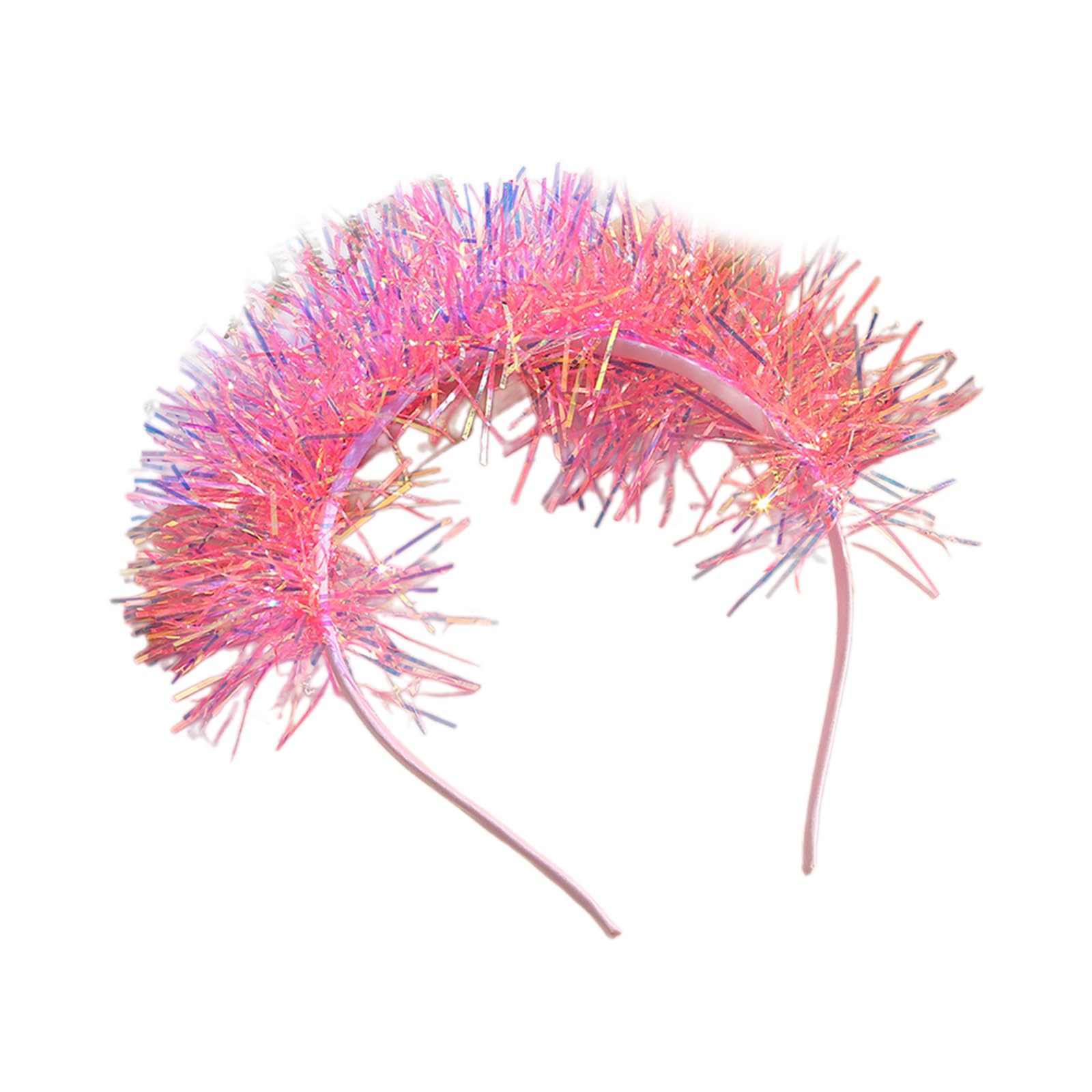 Fentency Hairband with Colorful Tinsel Perfect for Parties Stage Performences Eye-catching Party Headband Birthday HeadWear