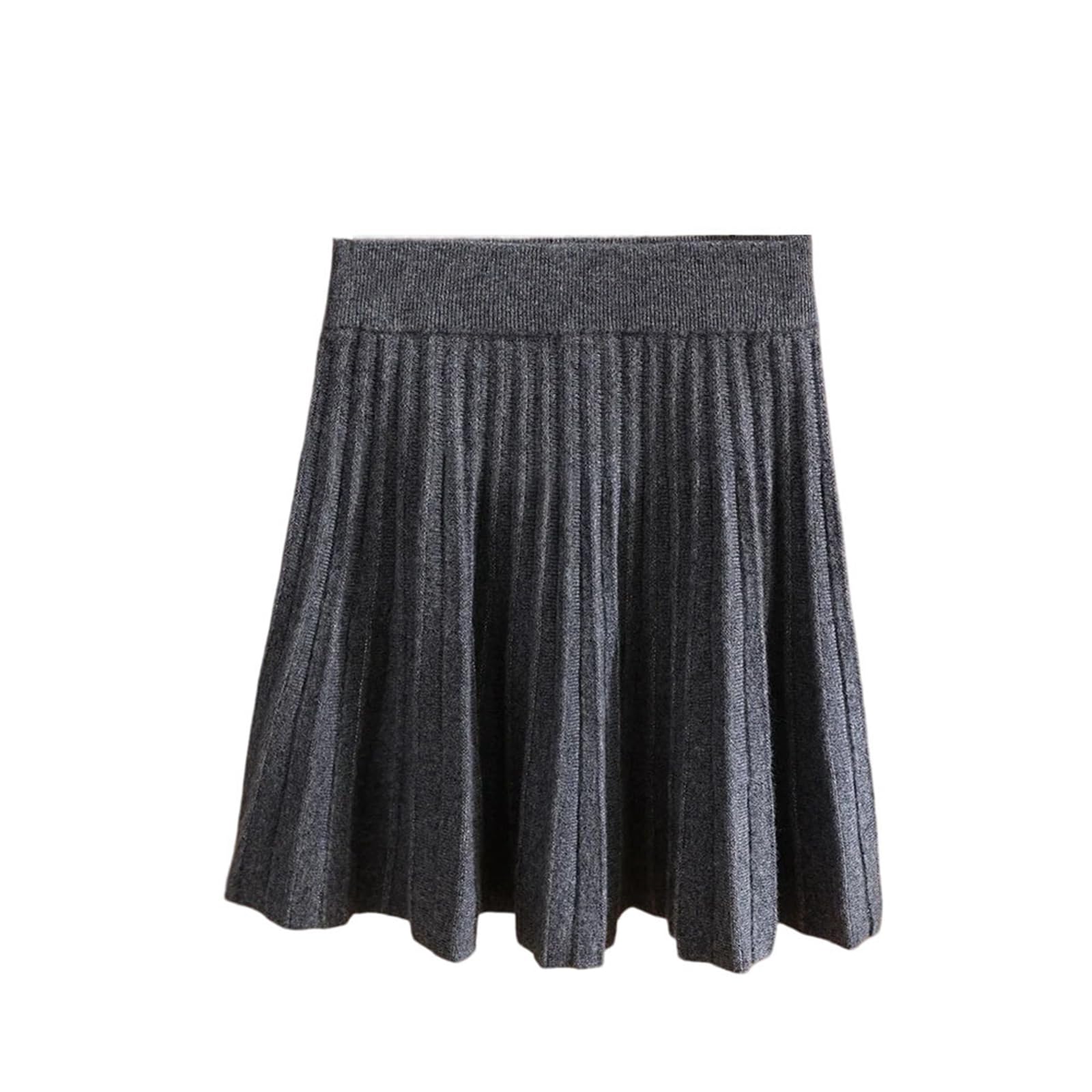 Gonna a pieghe in lana da donna, con elastico in vita, mini gonne a trapezio per autunno inverno