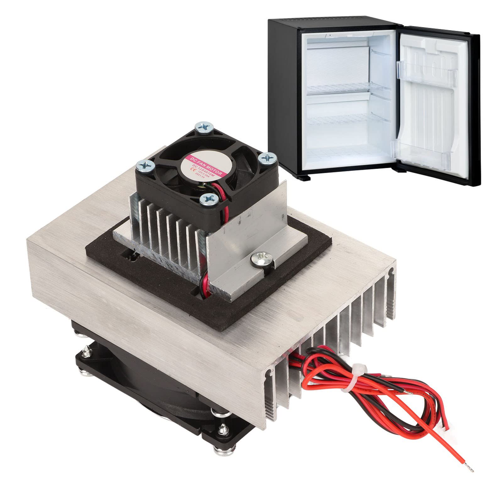 Thermoelektrisches Kühlsystem, Großflächiger Kühlblock für Schnelles Abkühlen, Geräuscharmer Halbleiterkühler-DIY-Bausatz mit Lüfterkühlung für -Klimaanlage 12 V