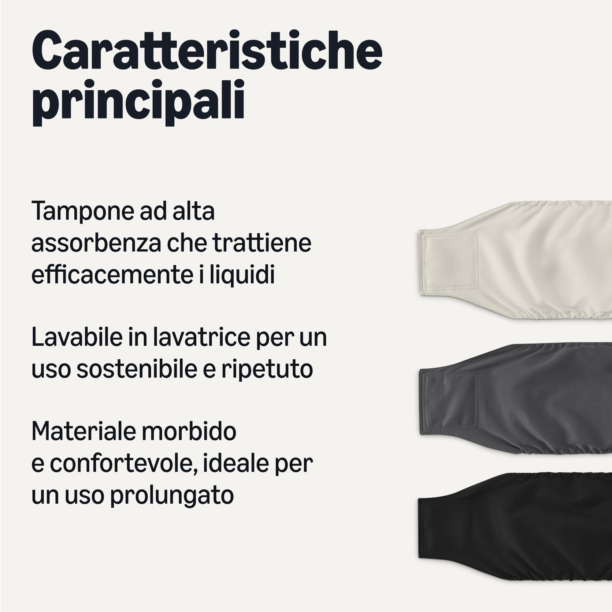 Amazon Basics, Confezione da 3 pannolini lavabili per cani maschi, taglia M