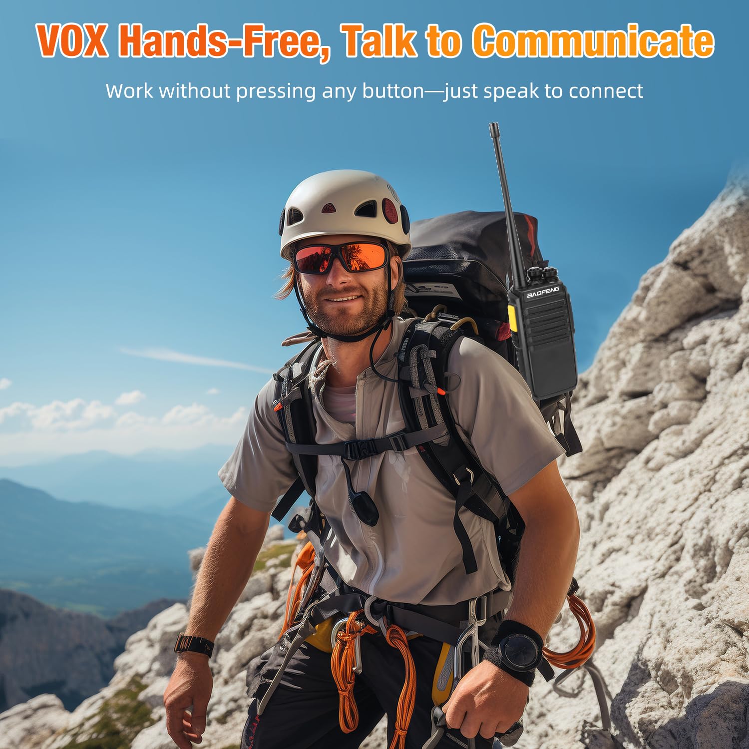 BF-V1D Walkie Talkies 2 Pack,4-5KM Long Range Two Way Radios with USB-C Charging, Detachable Antenna,VOX Hands-Free, 16 Channels, CTCSS/DCS – Ideal for Construction, Hotel, Office — view 4