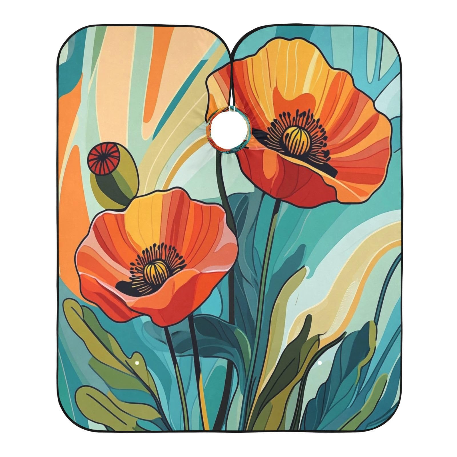 Kigai Poppy Hair Cutting Cape for Men & Women Waterproof Barber Cape Professional Hairdressing Salon Styling Apron with Adjustable Closure Snap