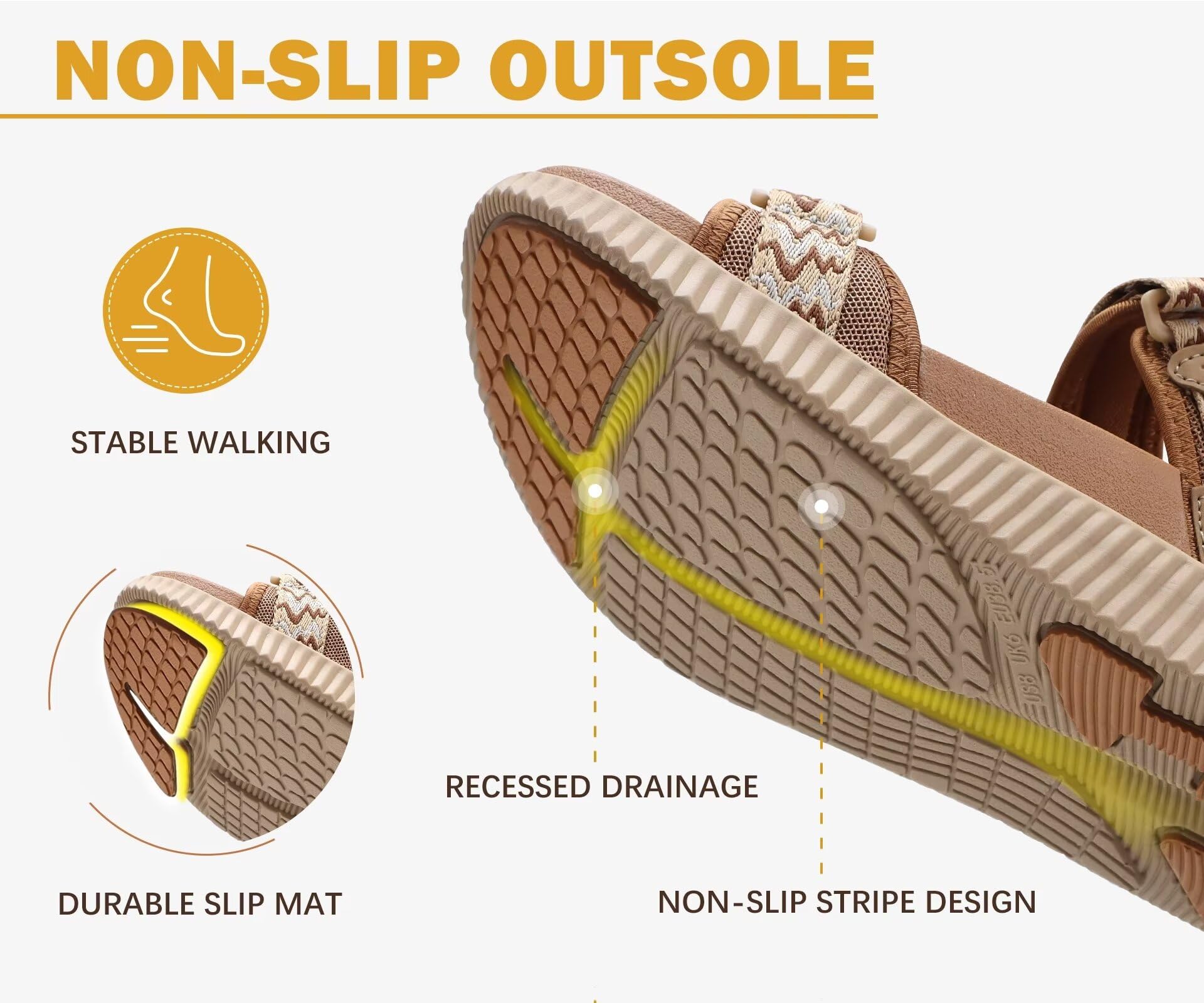 KuaiLu Sandali Trekking Donna Comode Camminata Ortopediche Sportivi Sandalo Estive Regolabile Leggero Escursionismo Antiscivolo Fascite Plantare Arch Support Sandali