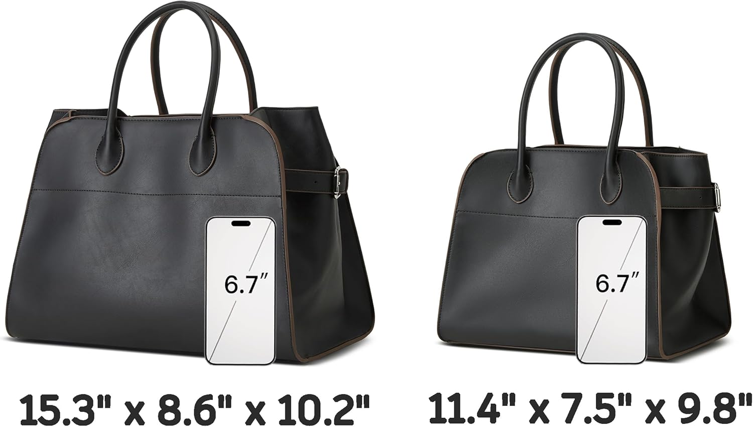 Vegan Leather Tote Bags for Women Large Tote Retro Top-handle Bag Trendy Work Bag PU Leather Purses - Image 2