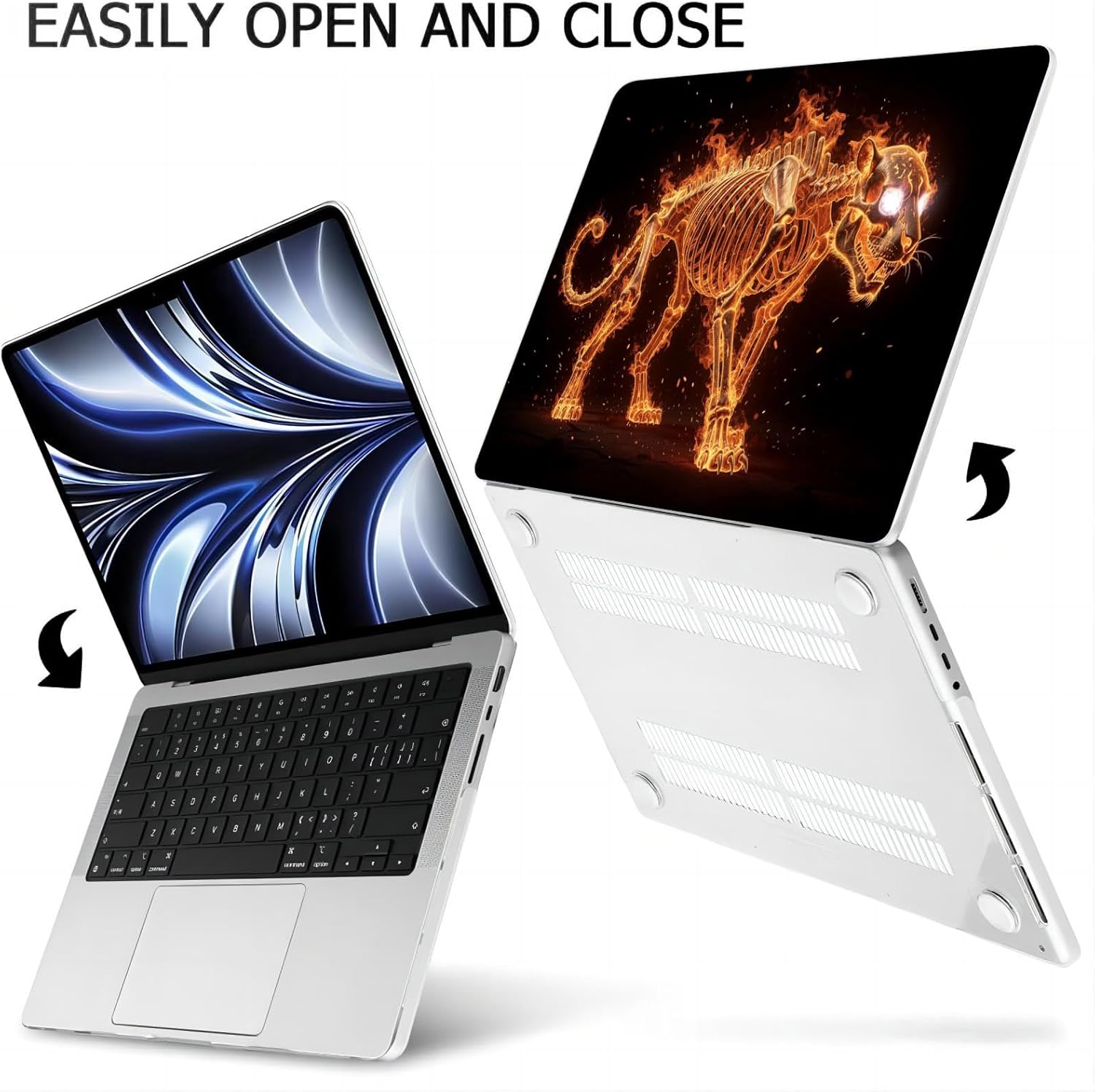 Compatible with MacBook Neo 13-inch, Hard Shell Case with Keyboard Cover and Screen Protector (A3404 A18 Pro chip, 2026 Release) - Tiger Skeleton MC22145