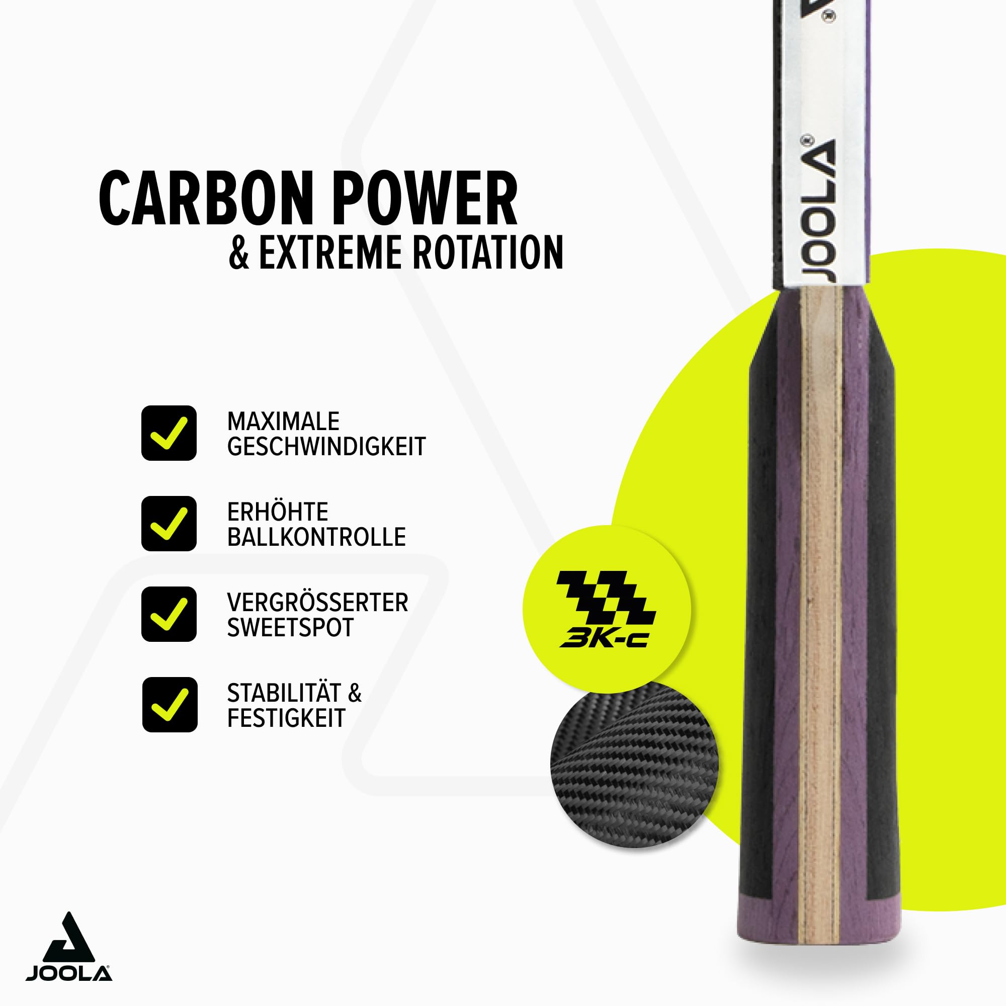 JOOLA Rakietka do tenisa stołowego biała Infinity Carbon - profesjonalna rakietka z nakładkami Micron+