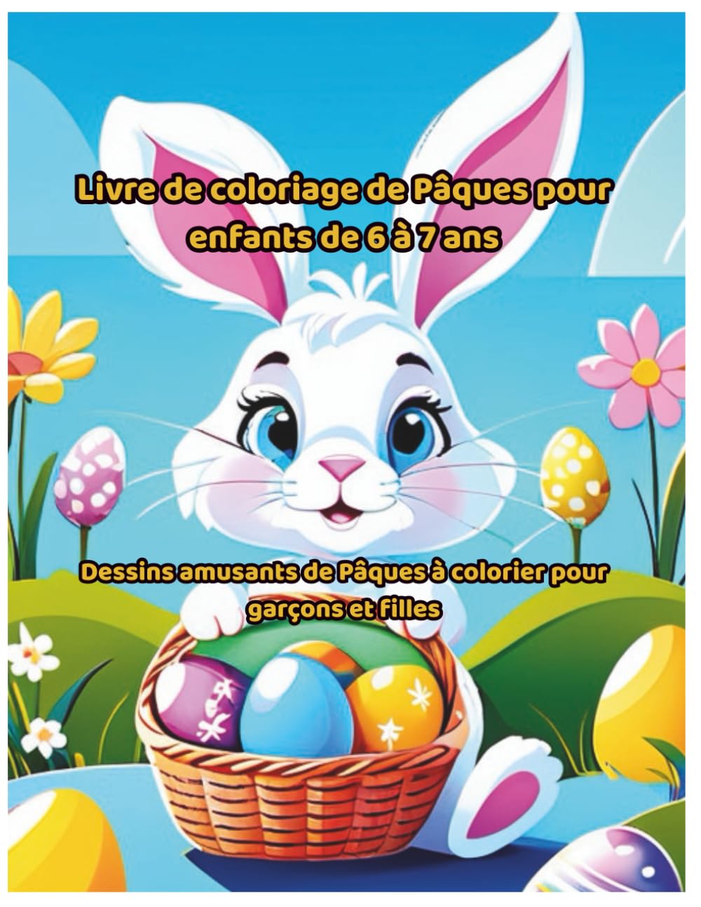 Livre de coloriage de Pâques pour enfants de 6 à 7 ans: Dessins amusants de Pâques à colorier pour garçons et filles