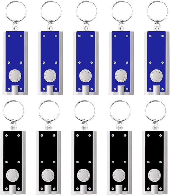 10pk LED Keychain Small Torch Light | Pocket Torch Small Bright with Built in Batteries | Small LED Mini Torch Keyring Torch for Outdoor, Emergency & Daily Use | Mini Torches for Kids