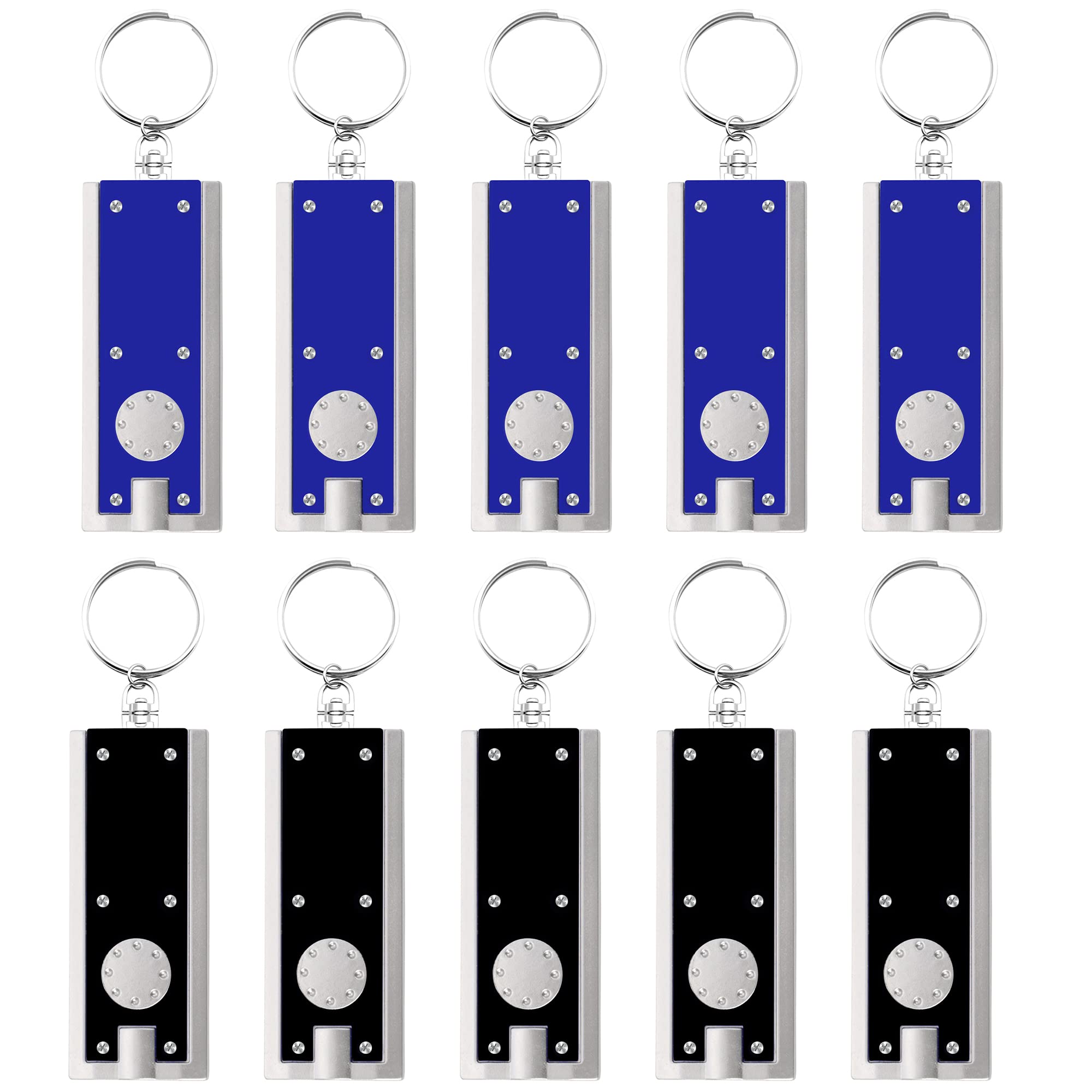 SOL 10pk LED Keyring Torch Compact Pocket Light with Built in Batteries Mini Keychain Lamp for Camping Hiking Outdoor Travel Emergency Use Portable Bright Utility Illumination
