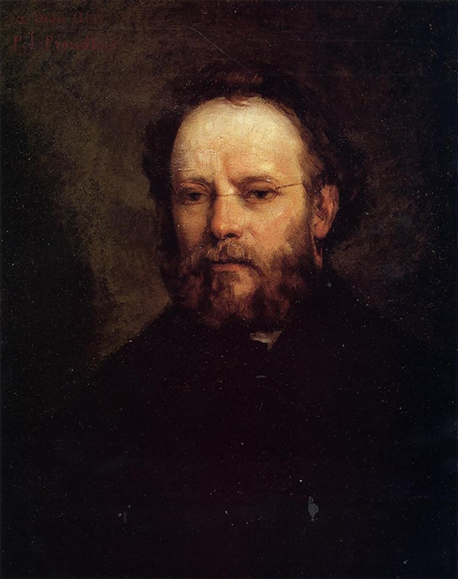 ARTXLXXBN Famous Art Print Poster Vintage Wall Art Portrait of Pierre- Proudhon Gustave Courbet Canvas Art Poster for Home Decor 60x90cm