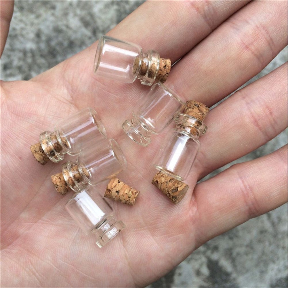 Mini Botellas de Vidrio 0.5ml con Corchos, Frascos para Bodas Artesanía Joyería