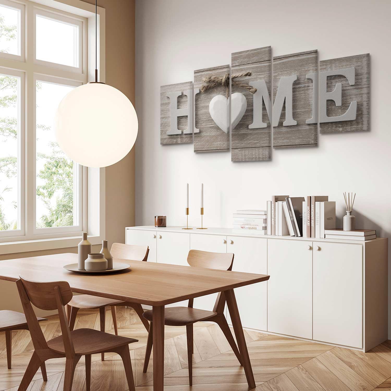 Tableau Déco Mural 200x100 Cm - Style Vintage Bois Et Inscriptions - Toile Beige Blanc - Parfait Salon Ou Chambre