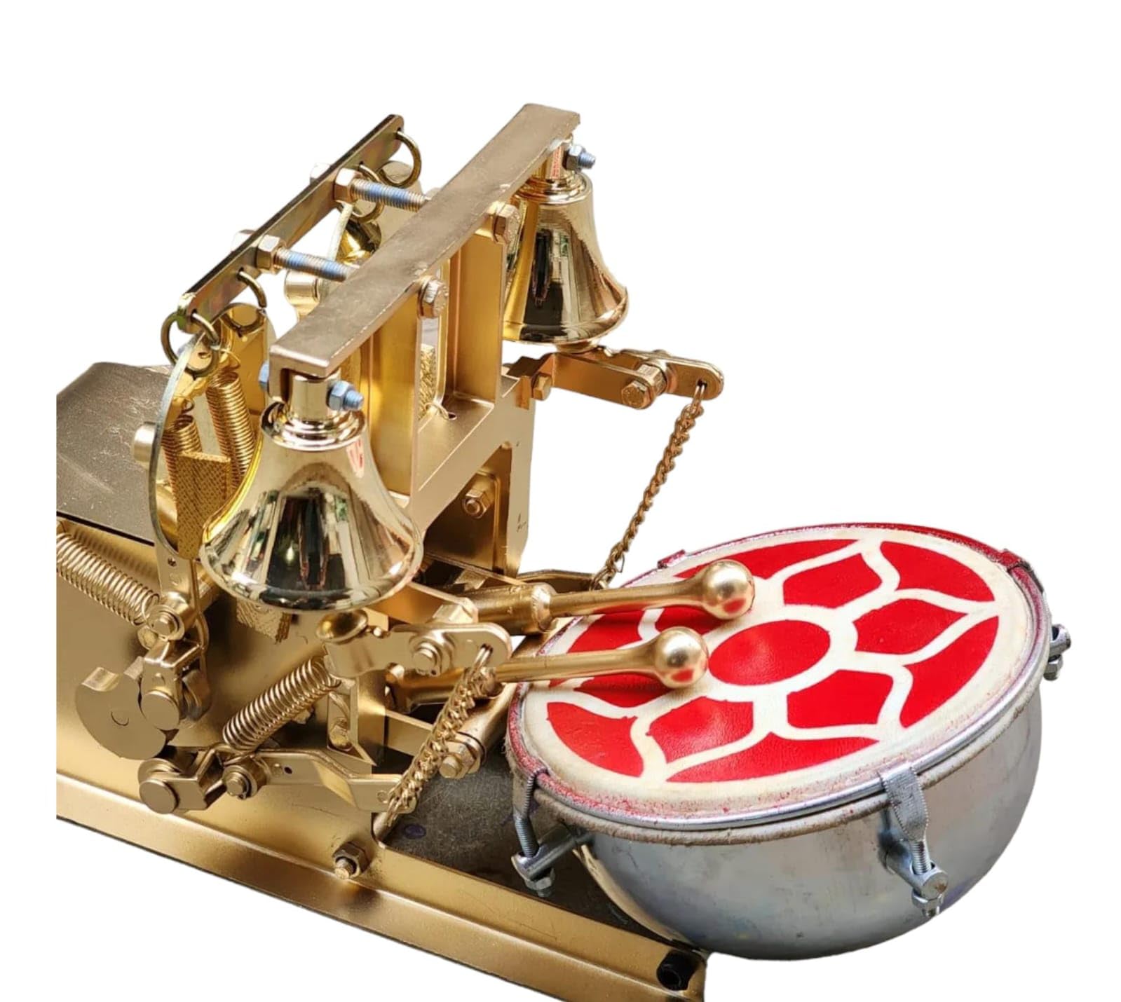 Akshar Tabla Mart Automatic mini electric aarti machine For Home and Temples Nut & Bolts Dholak (Gold) - Image 6 thumbnail