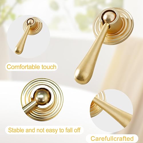 Miniatura 5 de SAYANG Perillas de latón para gabinete, pomos de latón macizo para cajones, pomos y tiradores dorados de estilo vintage de latón para armarios de