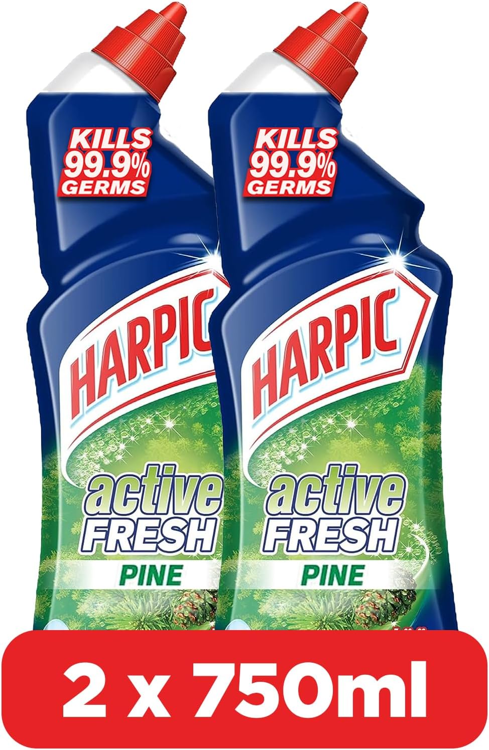 Pine Active Fresh Toilet Cleaner, 750ml x2
