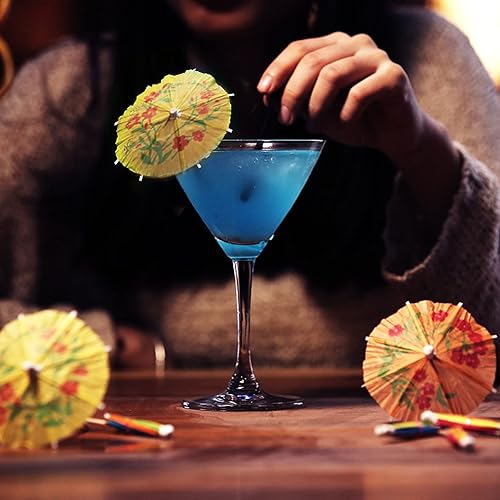 Miniatura 6 de HOMICO 200 piezas de decoraciones de fiesta de cóctel con paraguas de bebidas de cóctel, fuegos artificiales, palos de cóctel arco iris para fiesta