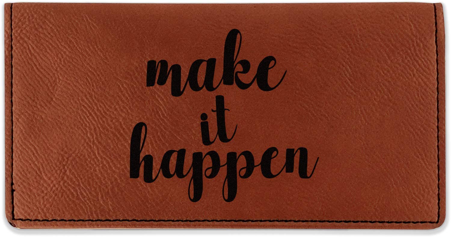 RNK Shops Inspirational Quotes and Sayings Leatherette Checkbook Holder - Single Sided