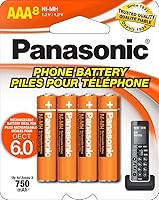 Vista 7 de Panasonic HHR4DPA - Baterías recargables AAA NiMH originales para teléfonos inalámbricos DECT, paquete de 2, color naranja
