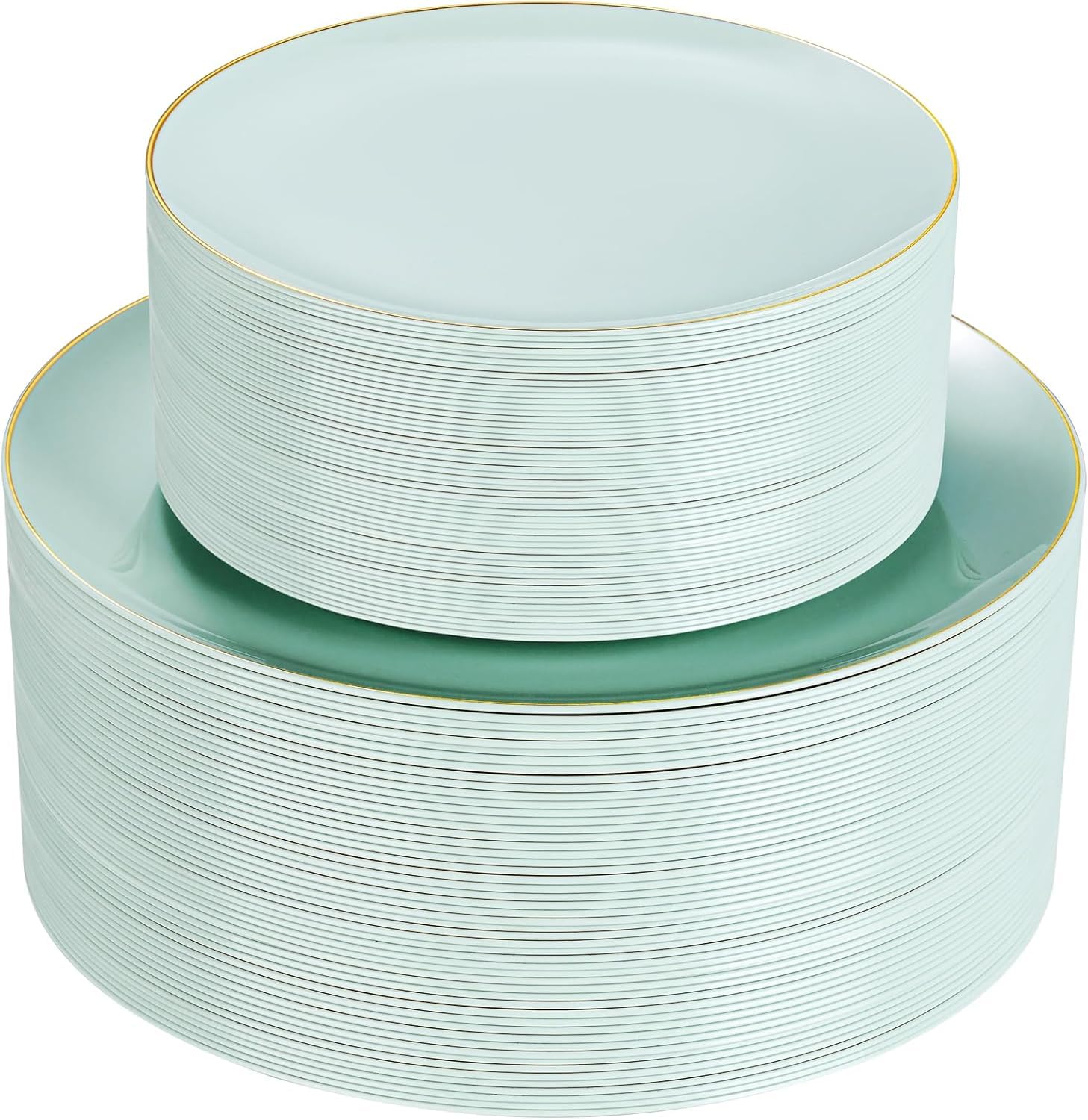 Ivory Plastic Plates - 100 Pack for Parties & Weddings -11