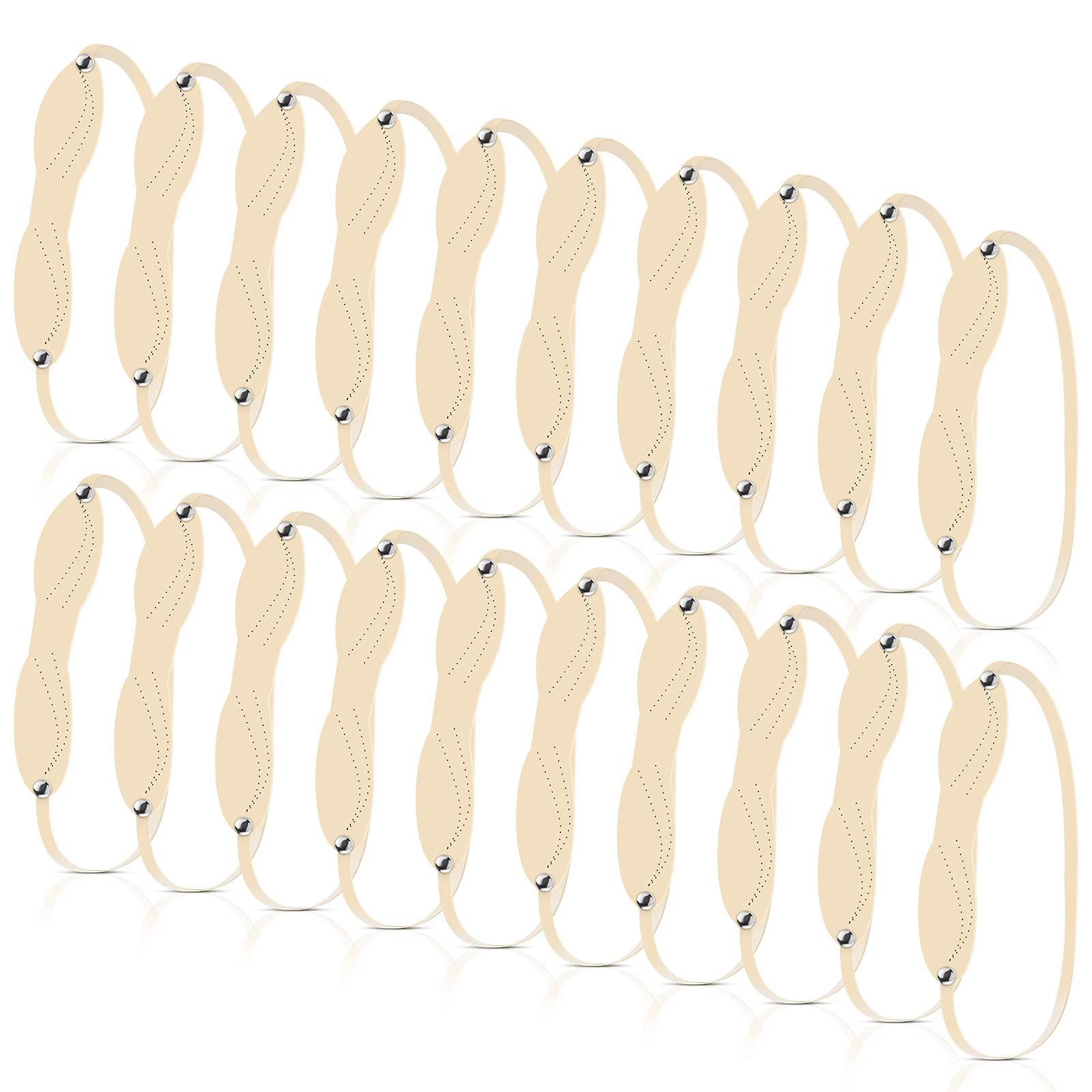 Maitys 20 Pieces Microblading Blading Fake Skin Silicone Eyebrow Tattoo Practice Micro-blading Fake Skin Headband for Beginners Tattoo Eyebrow Practice Design(Dotted Line,Black)