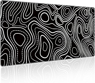 Topographic Mouse Pad, Extended Big Topographic Mousepad Keyboard Mat, Professional Large Gaming Mouse Pad Smooth Surface & Non-Slip Base for Optimal Control, Reinforcement Sewn Edges Mousepad