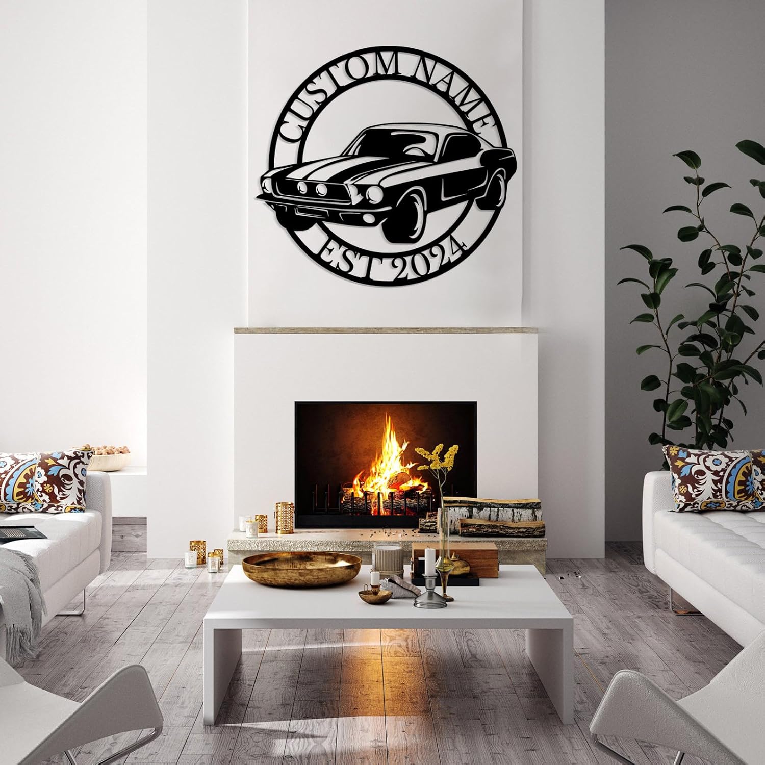 Custom Car/Truck Metal Signs - Personalized Name Wall Art Decor, Garage/Workshop Sign, Car Name Wall Art Decor (Style-6)