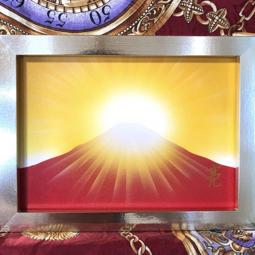 Amazon.co.jp: 強力風水アートダイヤモンド赤富士 商売繁盛仕事運金運