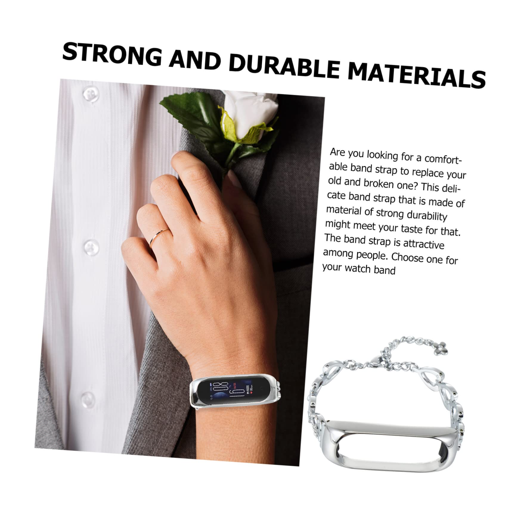 UKCOCO 2 Pièces Millet Bracelet Bracelets Pour Hommes Argent Reloj Inteligente Vintage Montre Élastique De Montre Montre Montage Montre En Alliage De