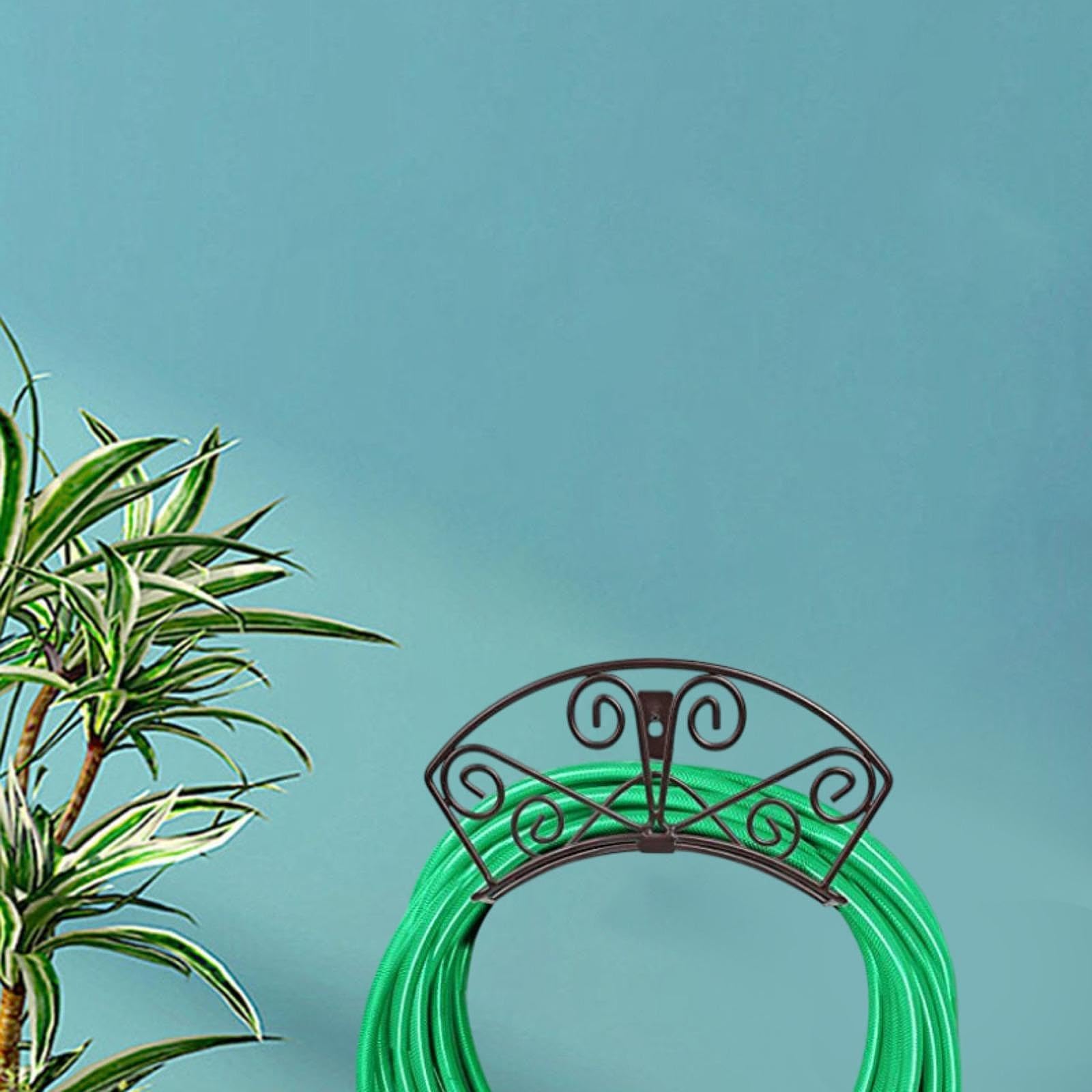 F Fityle Soporte de Manguera de jardín, Percha de Manguera de Agua montada en la Pared, fácil de Instalar, Colgante de tubería de Soporte de Manguera portaeño, Negro