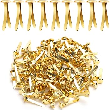 100 Pcs Metal Paper Fasteners, Round Head Split Pins Craft, For Diy Crafts Projects Scrapbooking OfficeGold