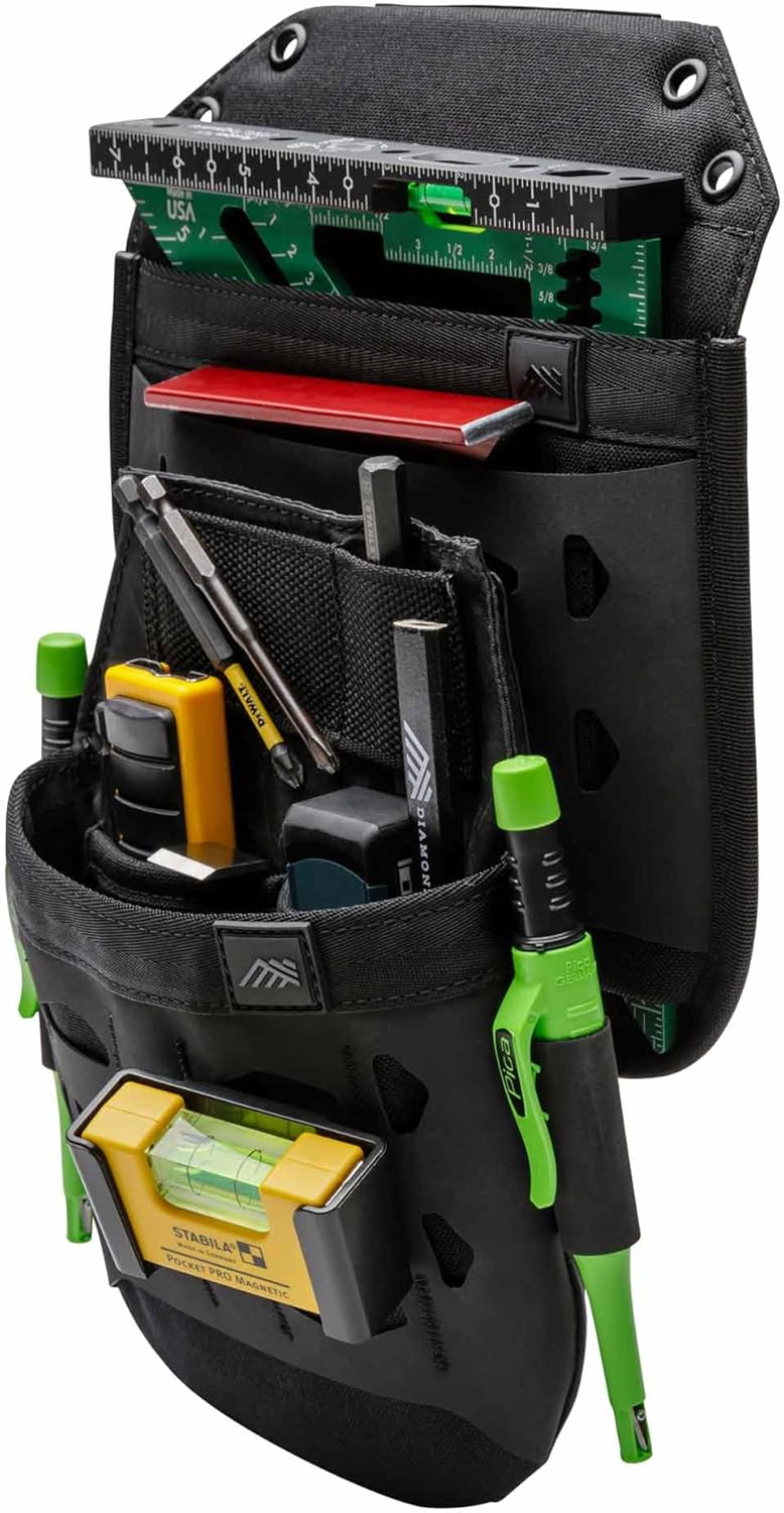 Diamondback Speed Square Pocket X - Square Tool Pouch (10 x 9 x 1) - Abrasion-Resistant Speed Square Holder - Tear-Resistant Tool Belt Attachment for Infinite Level of Belt Pouch Customization