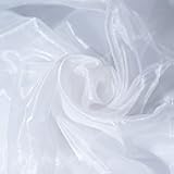 Fynite White Organza Fabric by The Yard | 5 Yard Long | 44