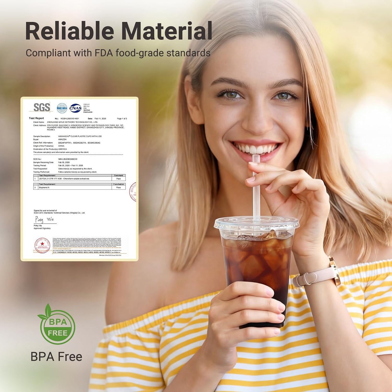 100 Pack 16 oz Clear Plastic Cups with Lids and Straws, Disposable Iced Coffee Cups To Go Sturdy Smoothie Cups for Cold Drinks