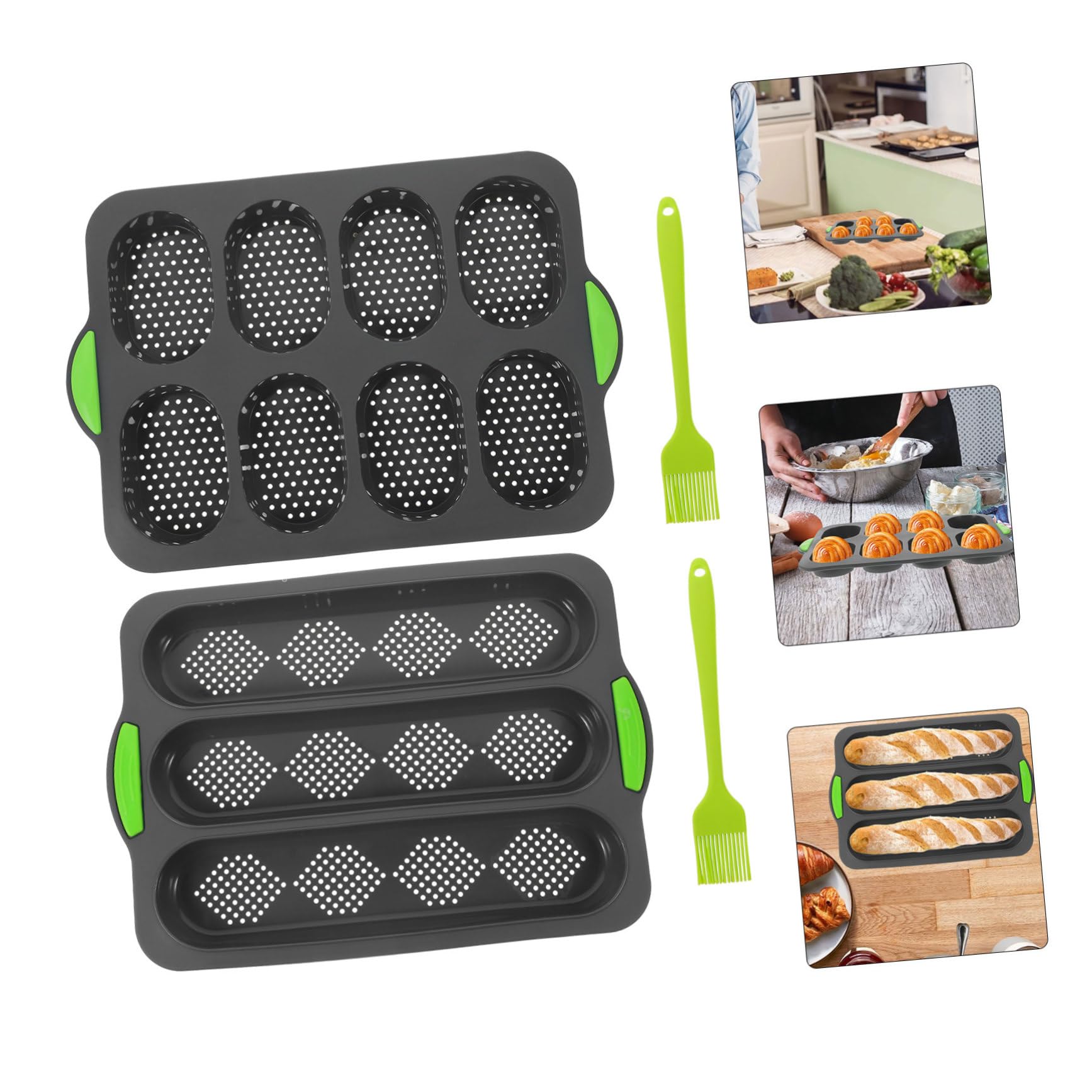 Ciieeo 1 Set French Bread Baking Mould Silicone Loaf Pan for Biscuits Loaf Baking Mould