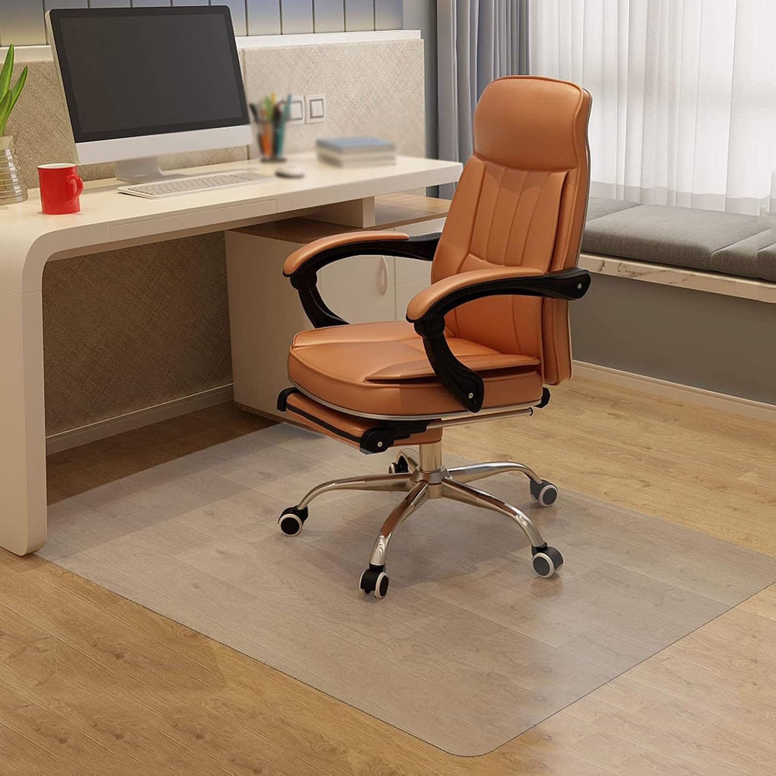 Transparent Chair Mat for Hardwood Floor Heavy Duty Clear PVC Desk Chair Mat for Office Home 30x48 36x48