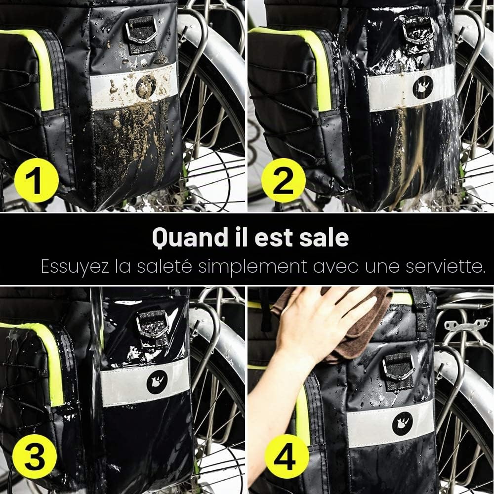 Rhinowalk Sacoche de vélo 3 en 1 pour Porte-Bagages de vélo, Sacoche à bandoulière, Sacoche pour Ordinateur Portable, Porte-Bagages, Accessoires de Cyclisme Professionnels
