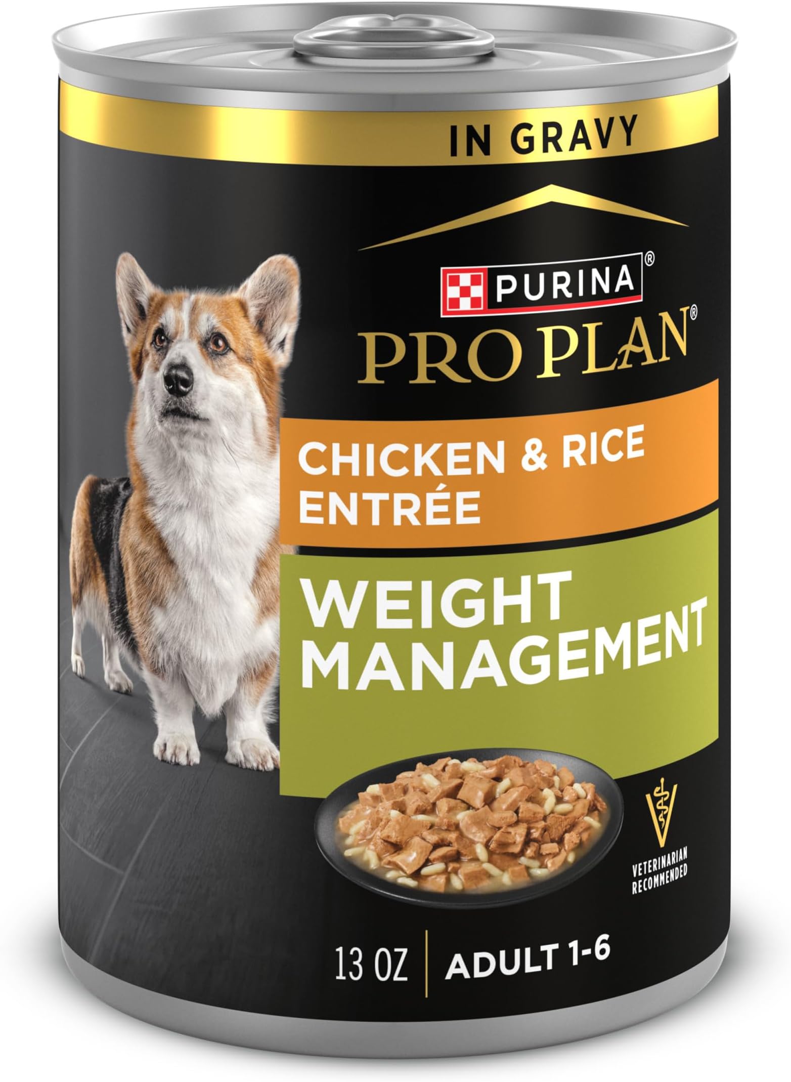 Weight Management Wet Dog Food Chicken and Rice Entrée in Gravy - (Pack of 12) 13 oz. Cans