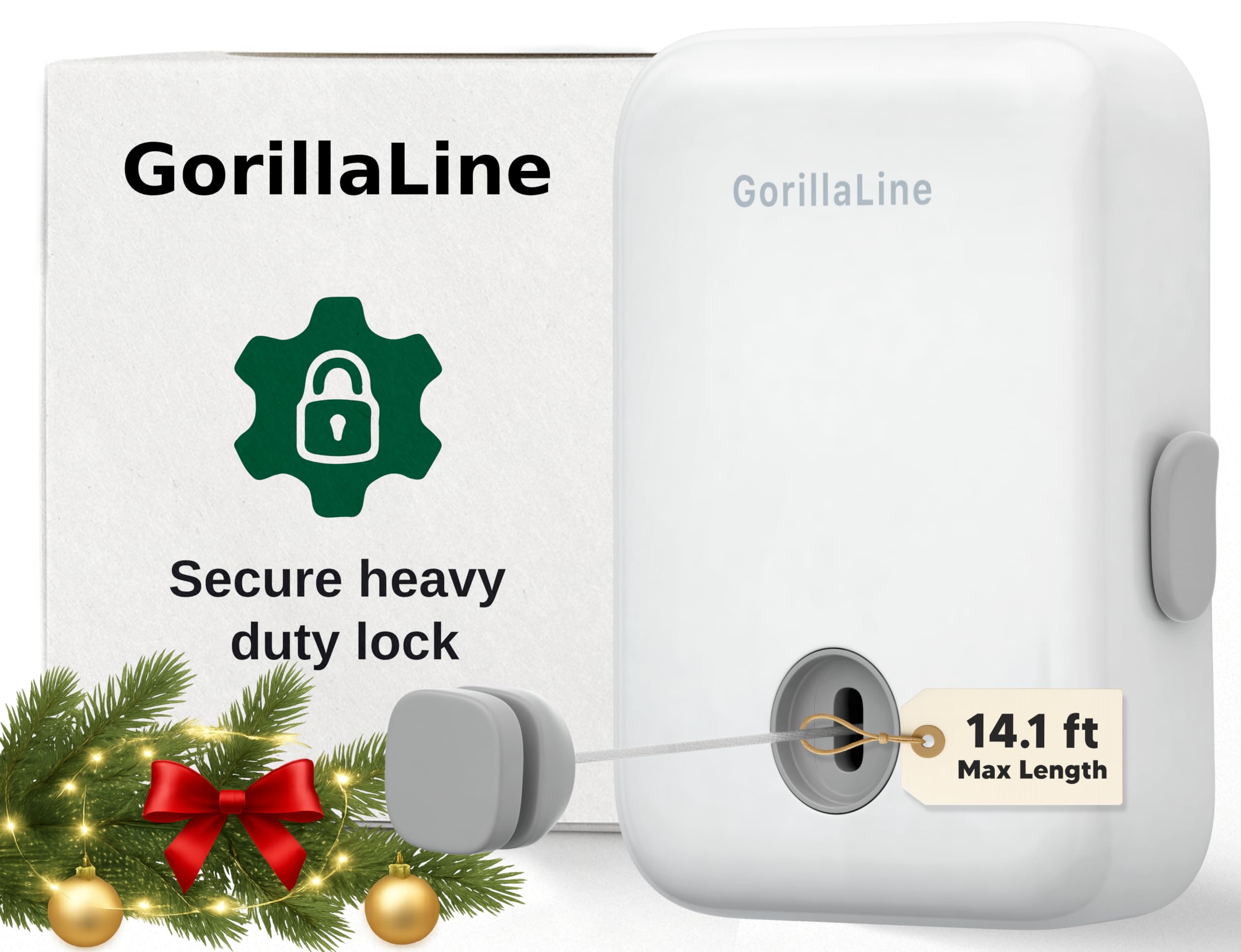 GorillaLine - Retractable Clothesline Indoor Outdoor Clothes Line | Heavy Duty Clothesline | Wall-Mounted Clothes Drying Rack Clothes Line