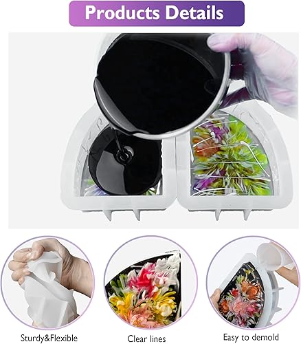 Vista 6 de LET'S RESIN Bookends Resin Molds, 1 Pair Geode Book Organize Moulds Silicone Large, Crystal Epoxy Resin Molds for Books, Desktop Organizer, Office