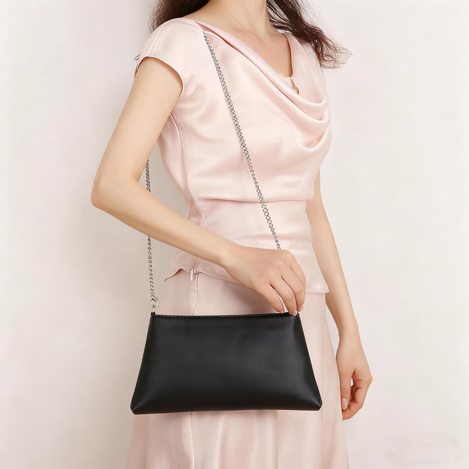 Valleycomfy Women Clutch Purses Ladies Pu Leather Evening Bag Shoulder Bag Handbag for Party/Wedding/Cocktail/Prom/Club - Image 2