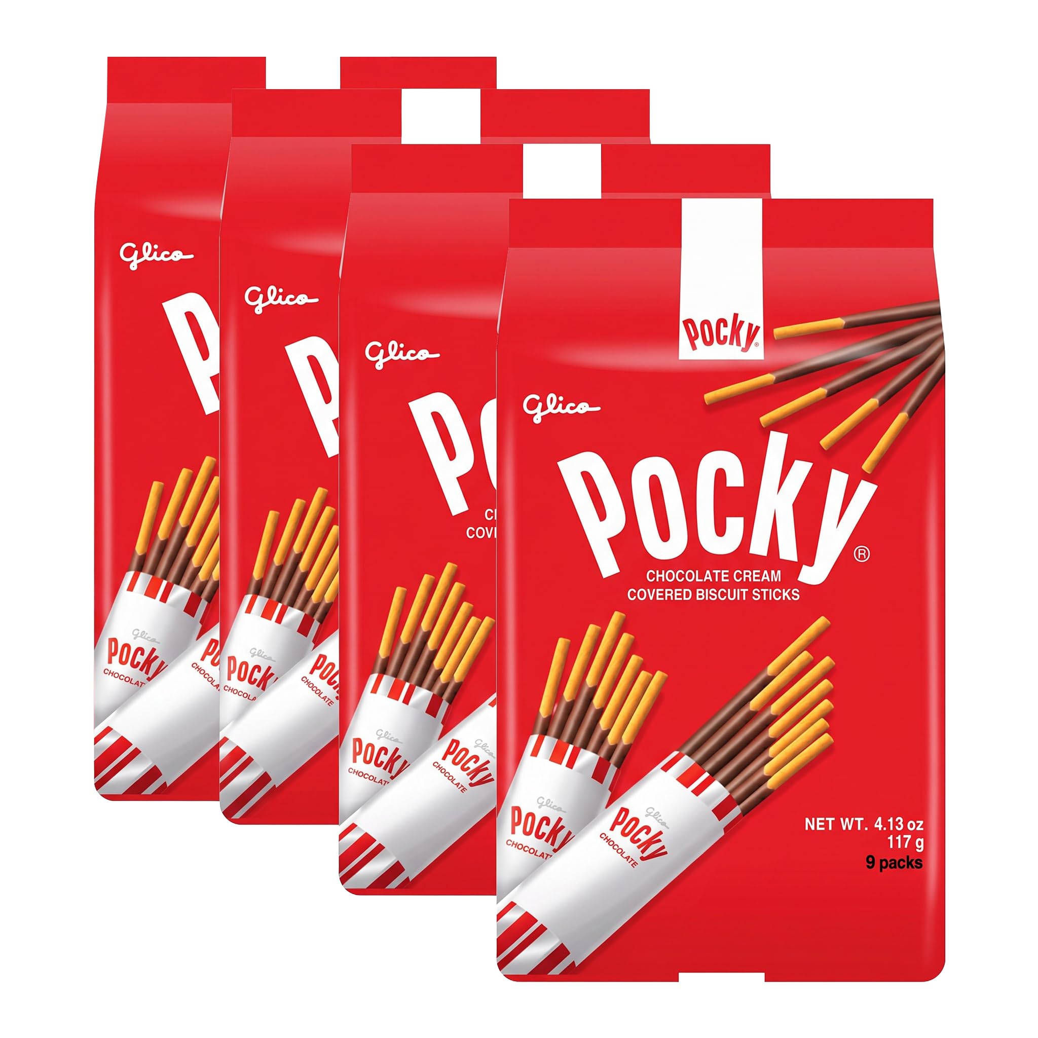 Amazon.com: Glico Pocky, Chocolate Cream Covered Biscuit Sticks (9