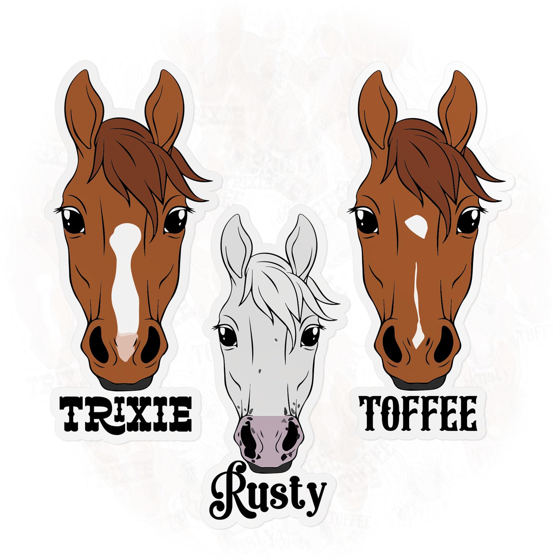 Custom Horse Sticker Personalized Name, Photo Horse, Pet Decal Die-Cut Waterproof Vinyl Sticker for Bucket, Laptop, Water Bottle, Phone Case, Car -