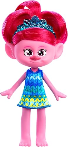 Mattel DreamWorks Trolls Band Together Trendsettin' Fashion Muñecas, Queen Poppy con cabello vibrante y accesorio, juguetes inspirados en la película