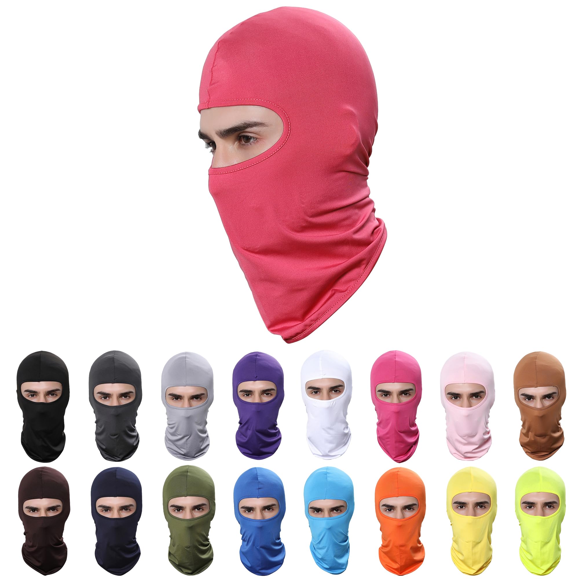 Pukavt Balaclava Face Mask, Ski Mask for Men Women Red