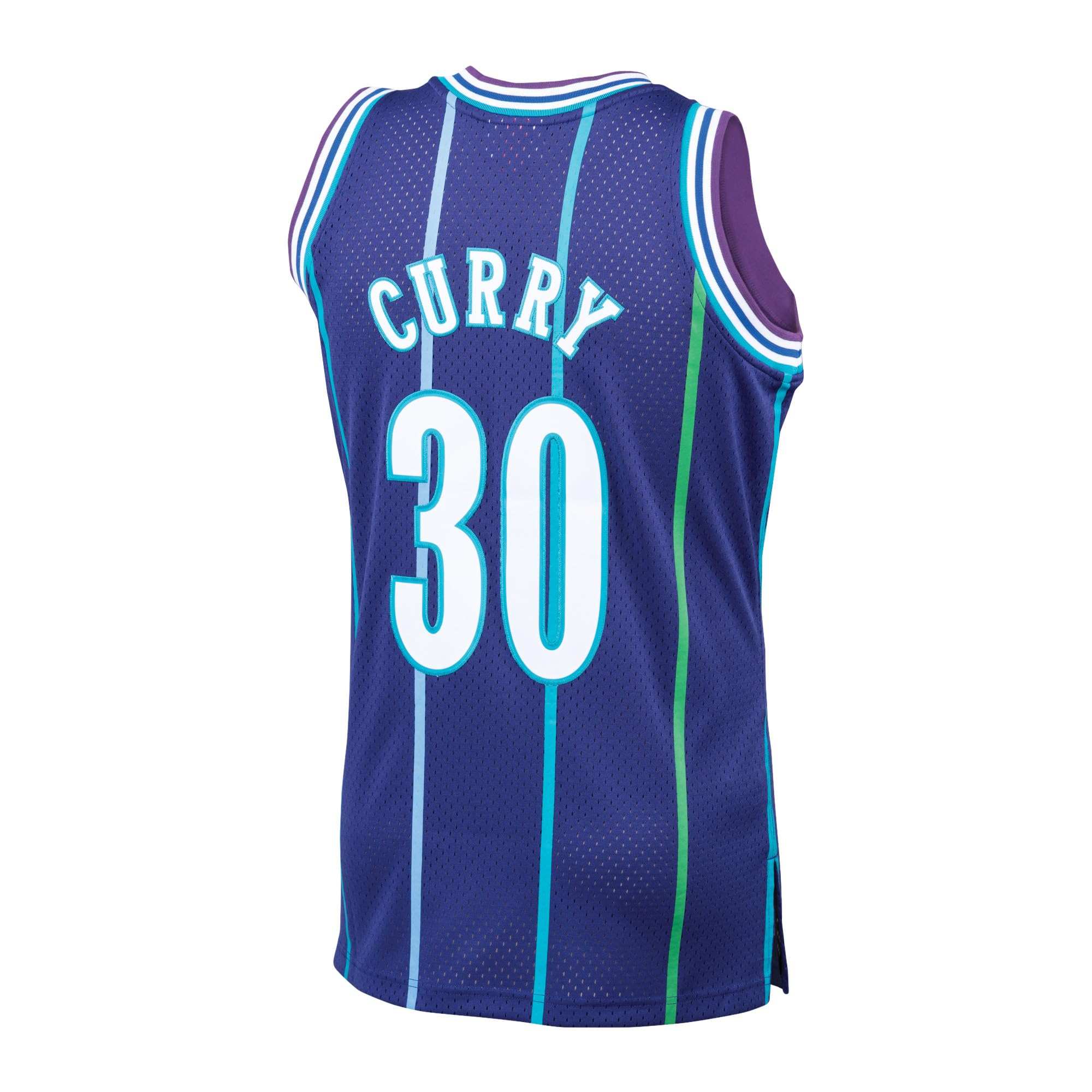 Mitchell & Ness NBA Hardwood Classics Charlotte Hornets - Dell Curry #30 - Uomo Swingman Jersey - Viola Turchese