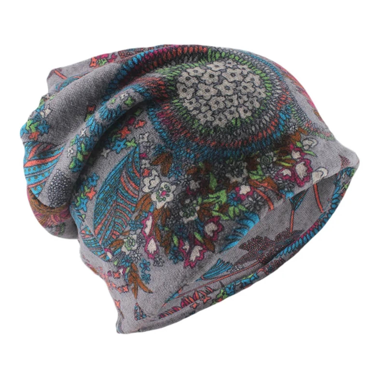 SiVaji Casquettes Bonnets Chapeaux Bonnet Tricoté Automne Printemps Chaud Bonnets Crânes Filles en Plein Air Sport Chapeaux Casual Floral Bonnet