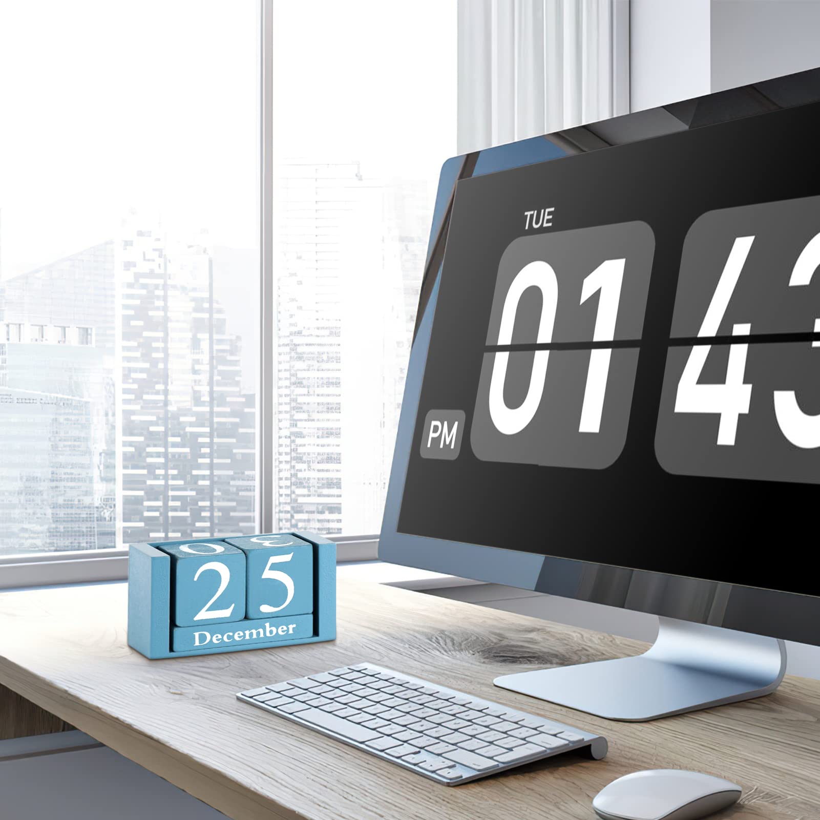 Obling Vintage Perpetual Calendar Desk Calendar Wooden Manual